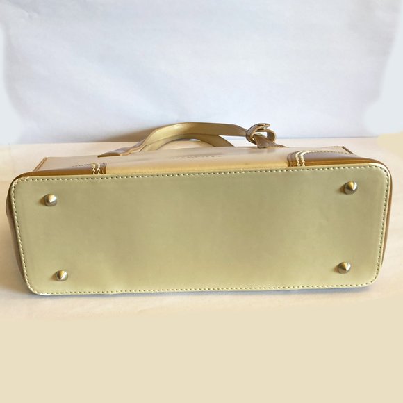 Wanlima Tan Purse Handbag with Brown Classic 5 Pocket Two Tone Zipper Clasp Logo - Picture 6 of 12